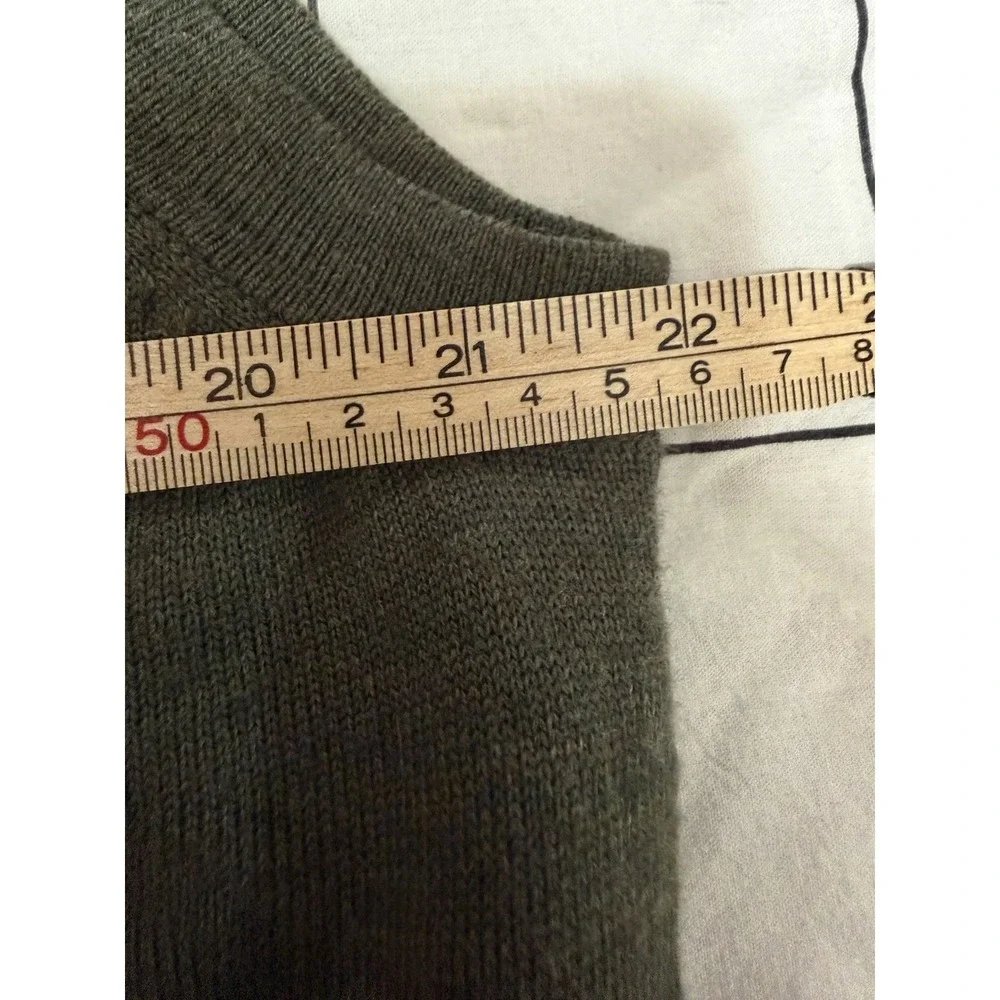 Fairway & Greene Sweater Vest Mens Size S Green Merino Wool Italian Quarter Zip